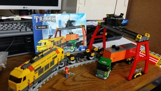 Building Block Sets Compatible with lego loading and unloading station train 3D Construction Bricks Educational Hobbies Toys boys-construction-set : image Building Block Sets Compatible with lego loading and unloading station train 3D Construction Bricks Educational Hobbies Toys boys-construction-set