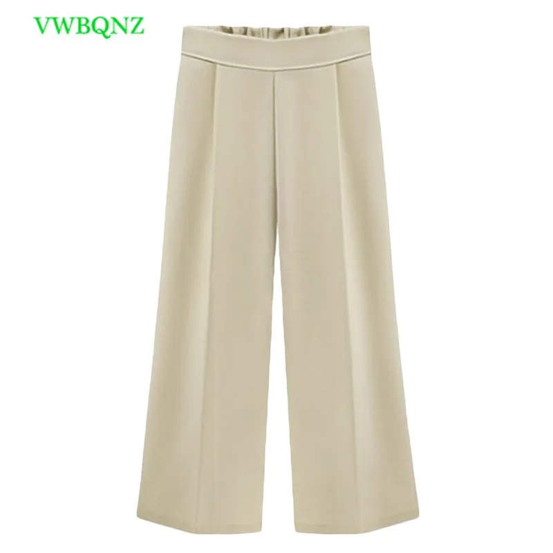 

Spring Summer Fashion High Waist Chiffon Wide Leg Pants Female Plus Size Loose Casual Nine Yards Pants Women Trouser 5XL 6XL 657