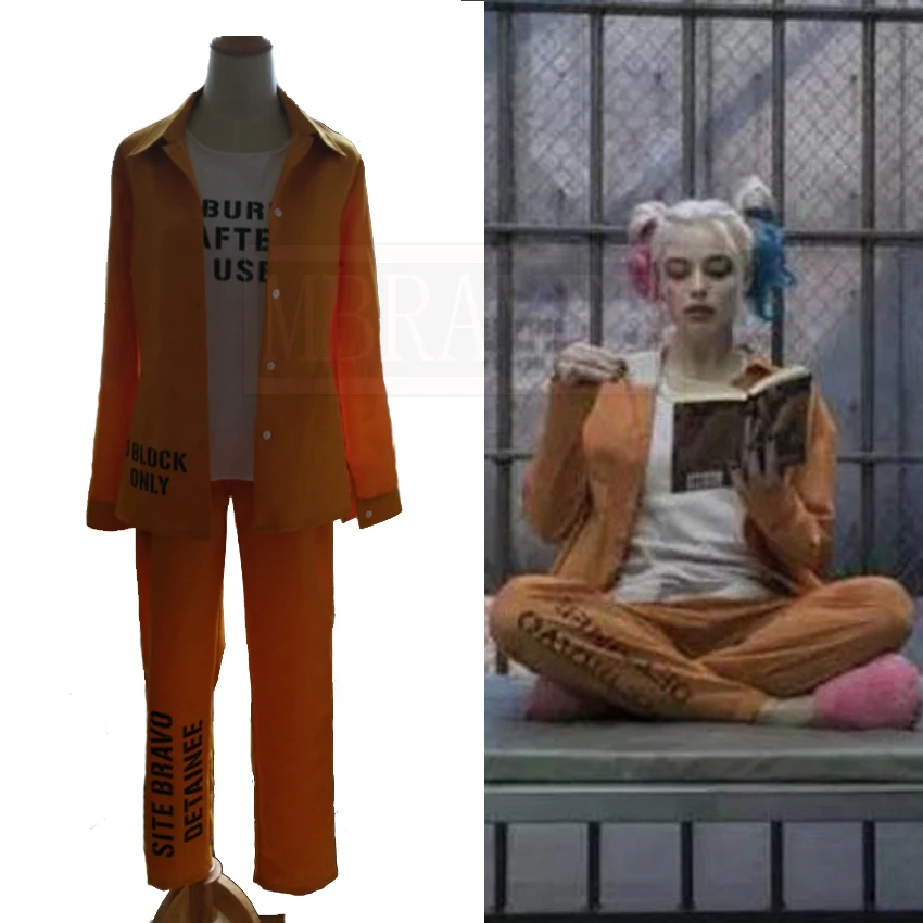 Aliexpress.com : Buy New Hot Batman Suicide Squad Harley Quinn Cosplay Costume Prison Uniform ...