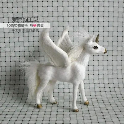 simulation cute white unicorn 14x12x15cm model polyethylene&furs unicorn model home decoration props ,model gift d801