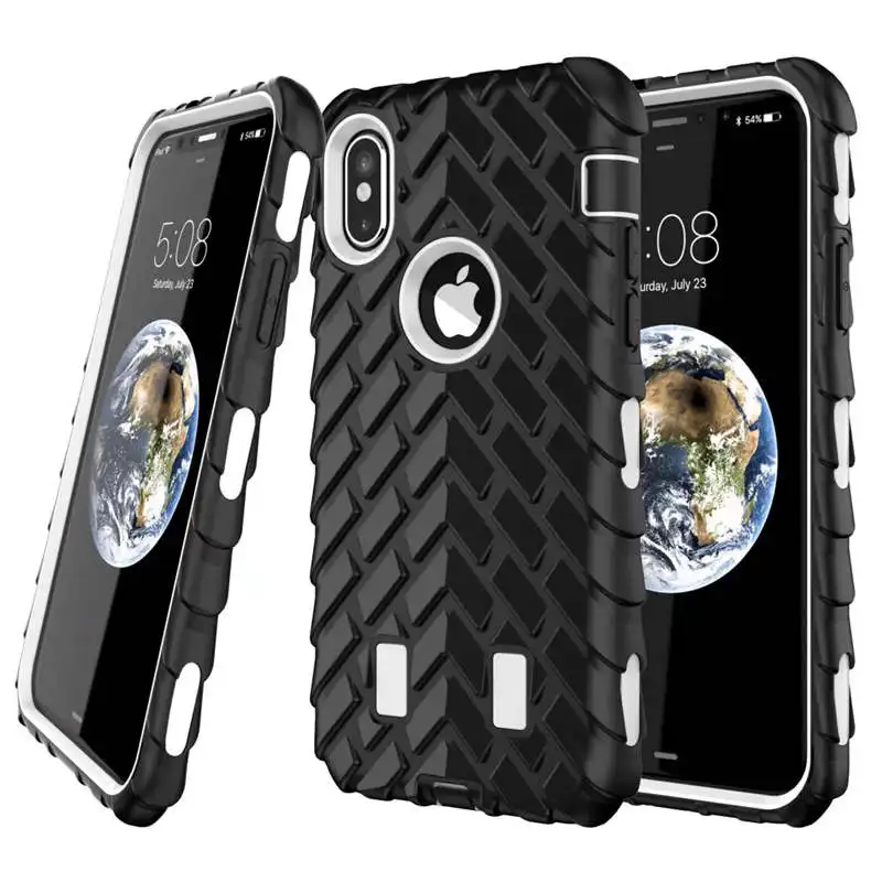Tire Pattern Anti skid Rugged Slim Contrast Color Shockproof Armor Case