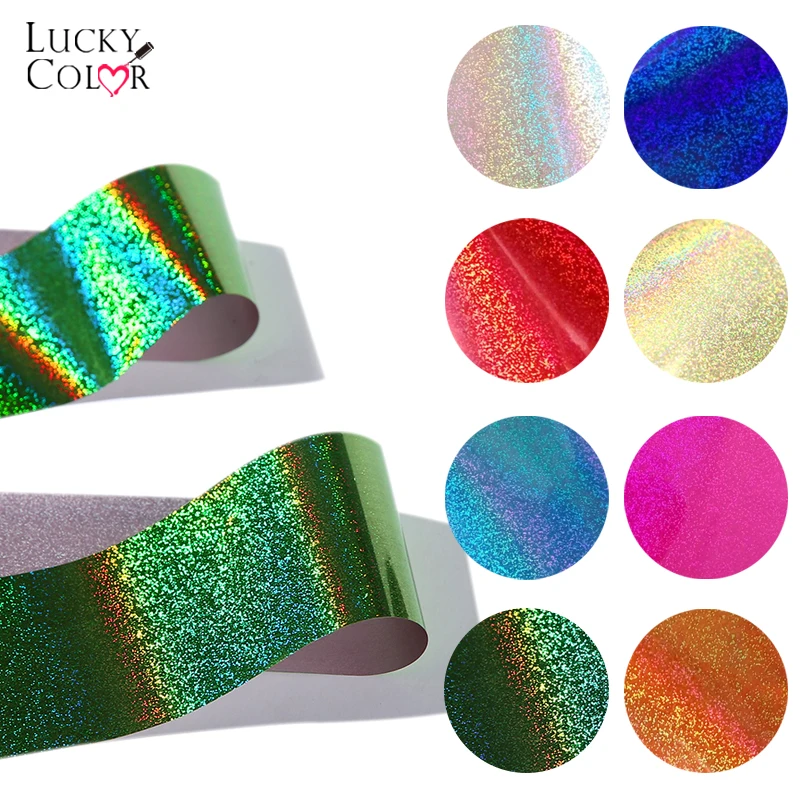 

8 Colors Nail Art Foils Starry Laser Shinning Sand Shape Beauty Transfer Tips Glue Sticker Craft DIY Holographic DIY Decorations