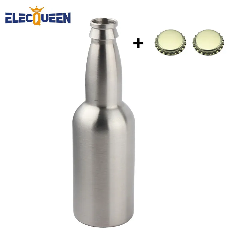 

12OZ 330ml Mini Stainless Steel Beer Bottle With 2Pcs Bottle Caps,Portable Picnic,Party Beer Bottles,Home Brewing Equipment