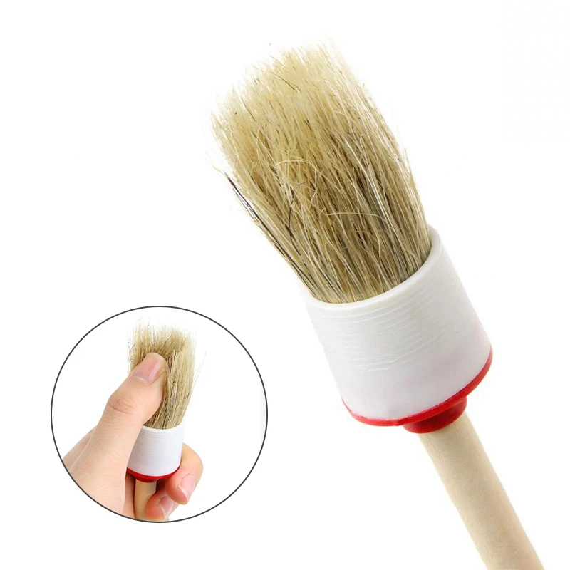 1Pcs 20mm Car SUV Detailing Wheel Wood Handle Brushes for Cleaning Dash Trim Seats Handy