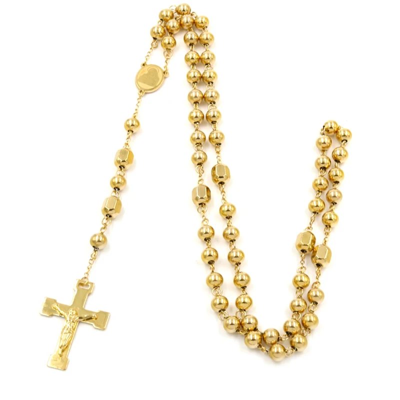 Virgin Mary Rosary Necklaces Bead Chain Cross Jesus Pendant Catholic