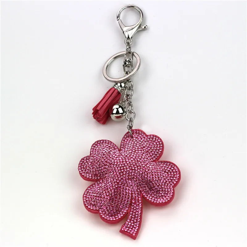 New Fashion Women Casual Triple Leather Tassels Women Keychain Bag Pendant Alloy Car Key Chain Ring Holder Trendy Jewelry