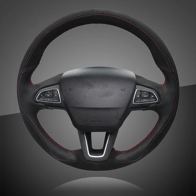 Авто оплетка на руль Крышка для Ford Focus 3- Kuga- Escape Автомобильный руль чехлы кожа