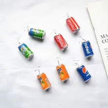 Summer Drink Cans Drop Earrings for Women Fashion Accessories Girl DIY Handmade Unique Personality Dangle Earrings Jewelry Gift