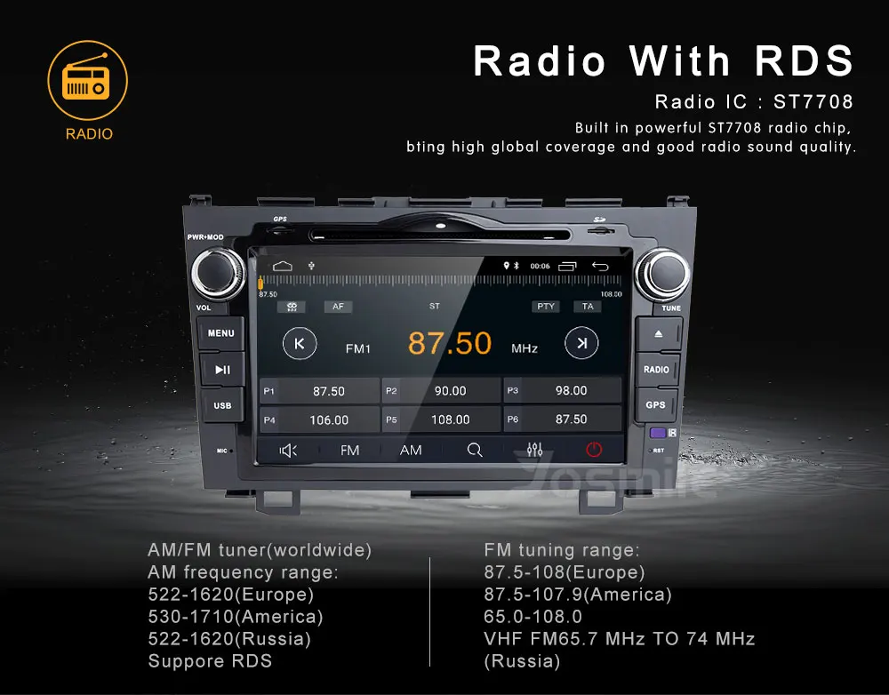 Best 2 Din Car DVD Player Radio For Honda CRV CR-V 2006 2007 2008 2009 2010 2012 GPS Navigation System Multimedia Head Unit Audio 6