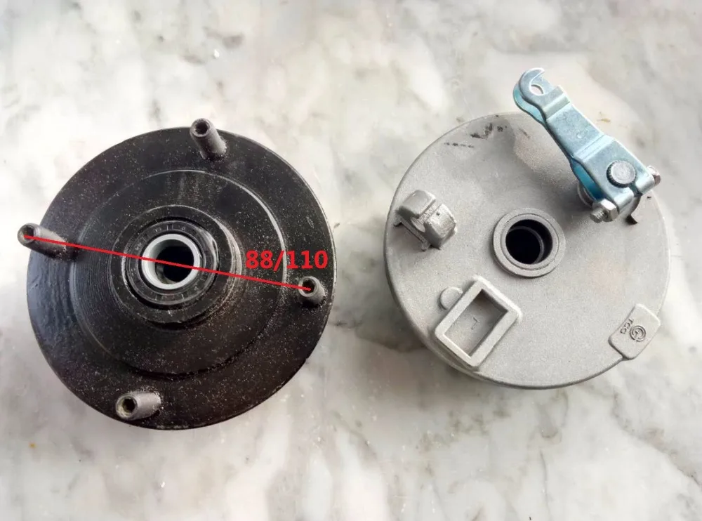 ATV Left Right 88/110MM Flange Motorcycle Front Wheel Drum Brake Hub
