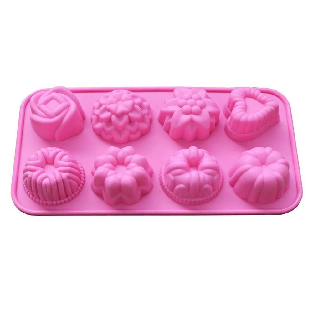 New Creative 3D 8 Even Silicone Cake Mold sugar craft DIY Cold Handmade Soap Jelly Mousse Mould Baking Kitchen accessories