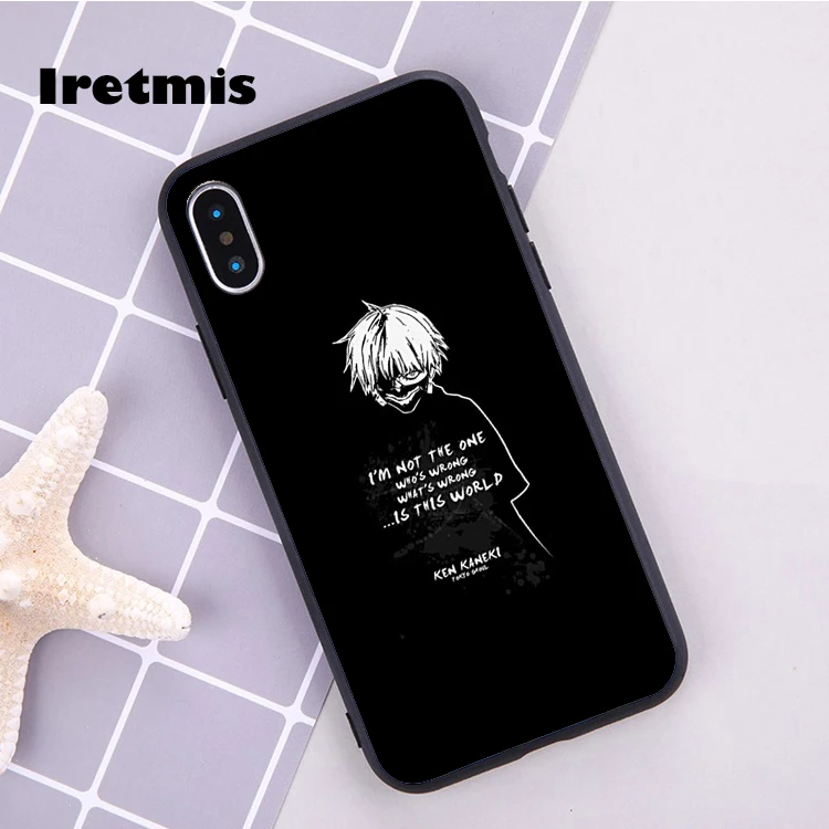 

Iretmis Tokyo Ghoul Ken Kaneki Quotes soft silicon Phone Cover Case For iPhone 7 X 6 6s Plus 8 8 plus 5 5s SE 5c