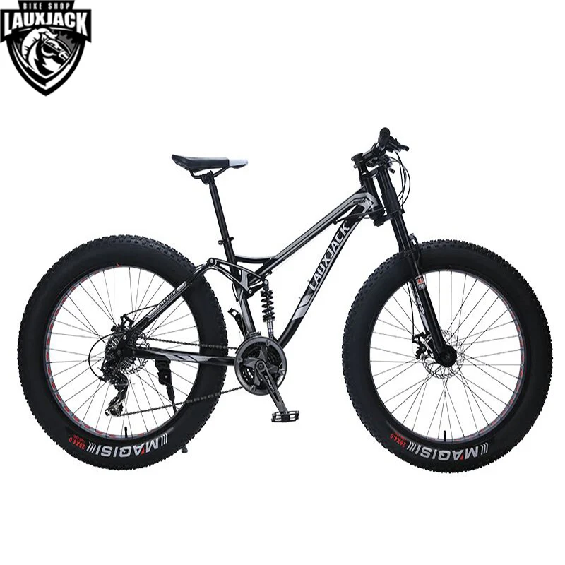 LAUXJACK Горный велосипед стальная рама двухподвесная система 24 скорости Shimano