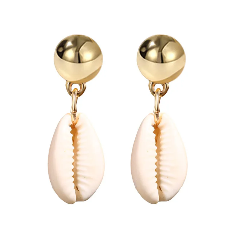 ZORCVENS New Fashion Creative Natural Shell Earrings for Women Boho Handmade Scallop Conch Drop Earrings Jewelry gifts