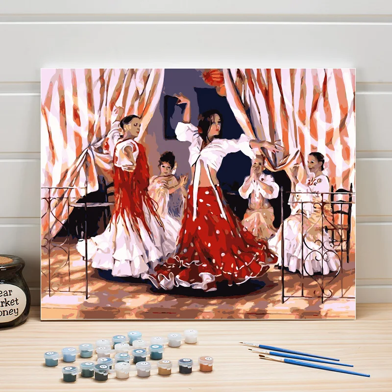

Painting By Numbers DIY Figure Paint Acrylics Hand Drawing Coloring Artwork On Canvas Home Decoration Bedroom Walls Pictures Art