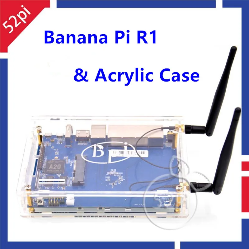 

Banana Pi R1 Wireless smart Router+BPI R1 case Acrylic Enclosure+2pcs BPI-R1 Antenna,3dB,Omni directional