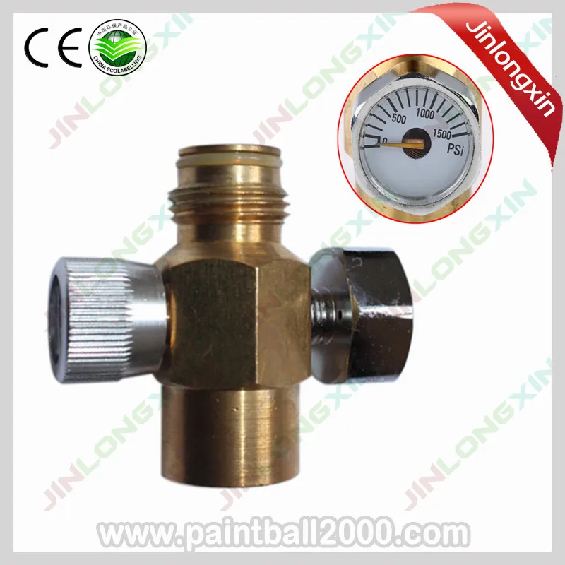 

SPUNKY Paintball Inner Thread Co2/HPA Tank On/Off Valve with 1500psi Gauge