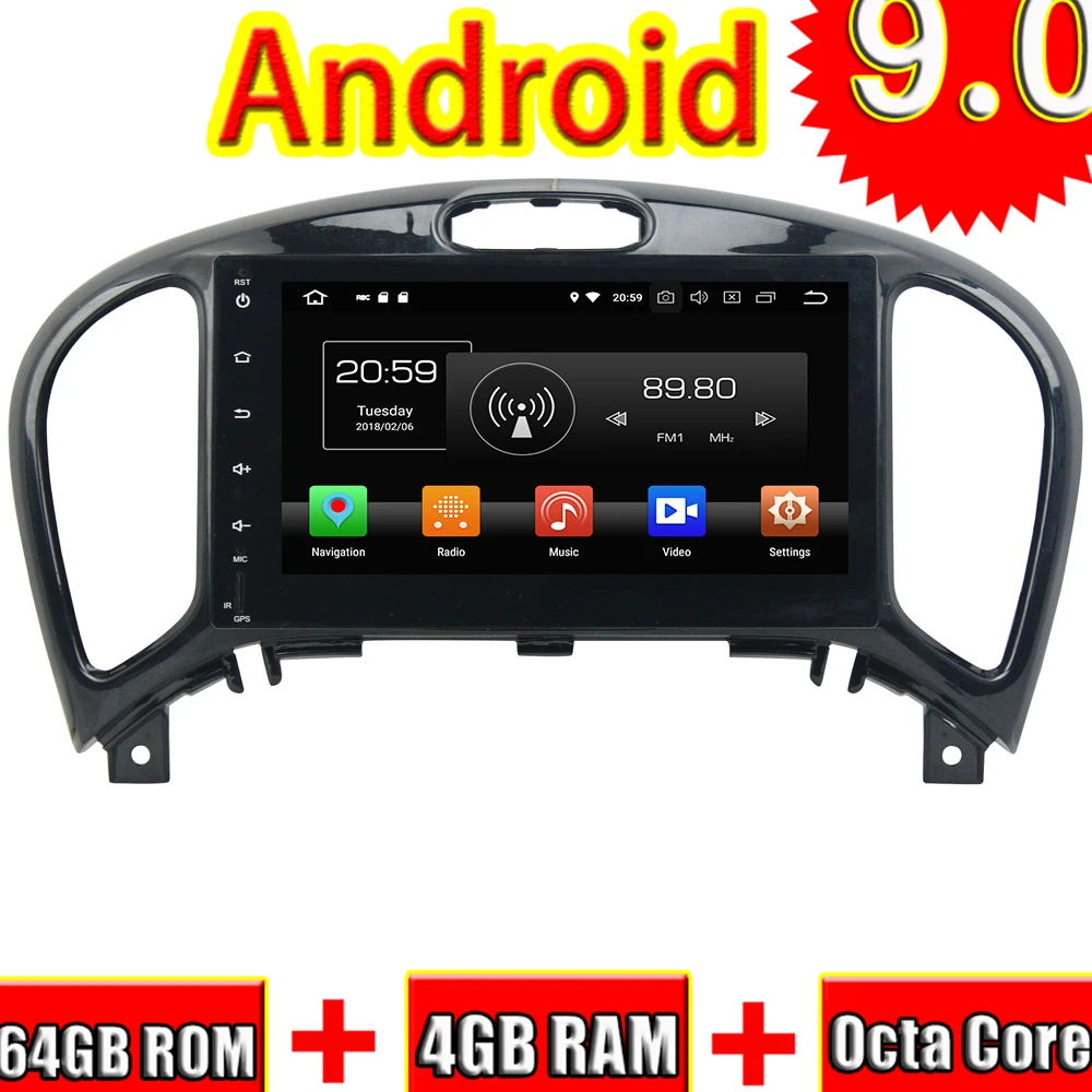 Topnavi Android 9.0 Car Media Center Auto Player Video For Nissan JUKE