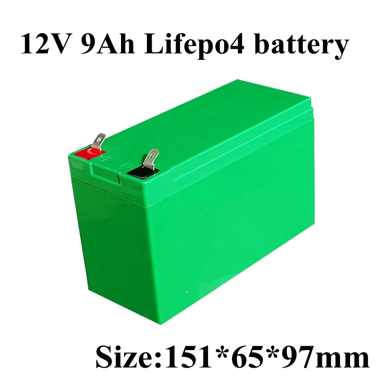 

Deep cycle 12V 9Ah 12.8v LiFePO4 rechargeable 18650 lithium battery pack Not lead acid for Motor bike SCOOTER RV + charger
