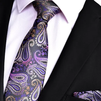 

Men's dress Europe and America paisley high density square + tie suit 8CM