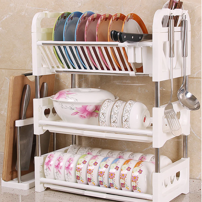 

Layer Dish Rack Dish Drain Rack Supplies Kitchen Racks Draining Dishes Dishware Storage Box Cupboard Plastic