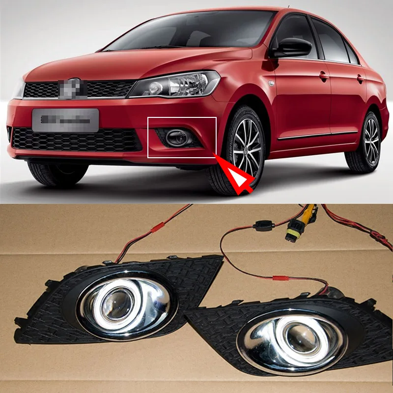 Ownsun Superb 55W Halogen Bulbs COB Fog Lights Source Angel Eye Bumper