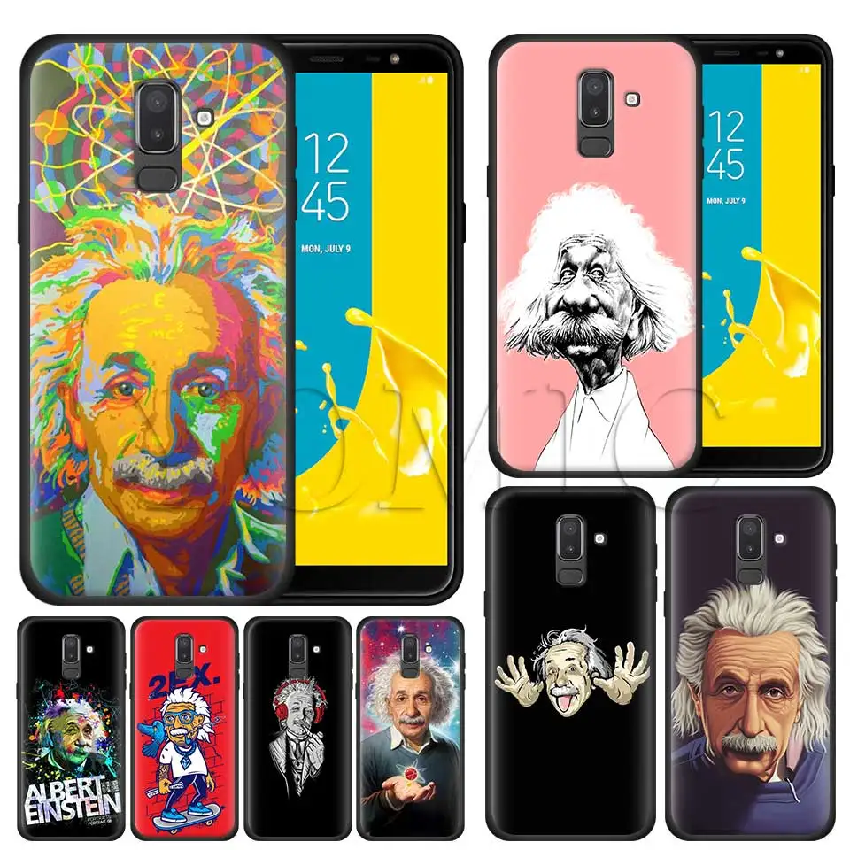 

Albert Einstein Physical Silicone Case for Samsung Galaxy J8 J6 J4 Plus 2018 M30 M20 S10 Plus S10e Black Soft TPU Cover