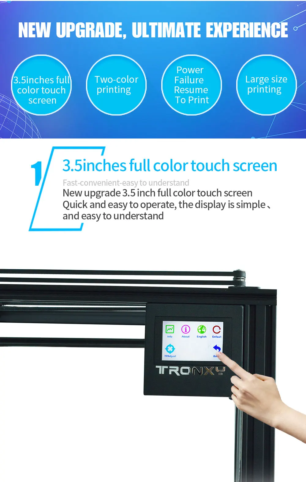 TRONXY 3D принтер X5ST-500-2E для печати размера плюс двухцветный DIY машина для печати ядер MK8 экструдер