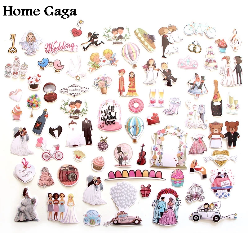 68pcs wedding theme 90s print home decor wall notebook luggage laptop bicycle scrapbooking album decal stickers