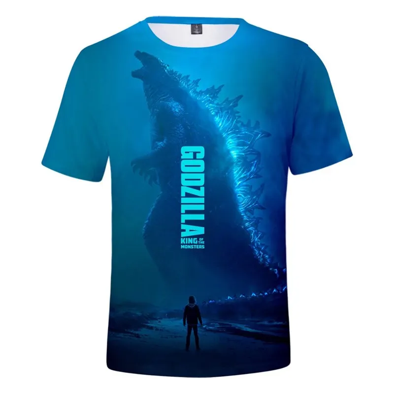 

New Summer Kids T shirt Boys / Girls T-shirt Movies Godzilla: King of the Monsters 3D Printed Fashion Tshirt For Boy Childrens