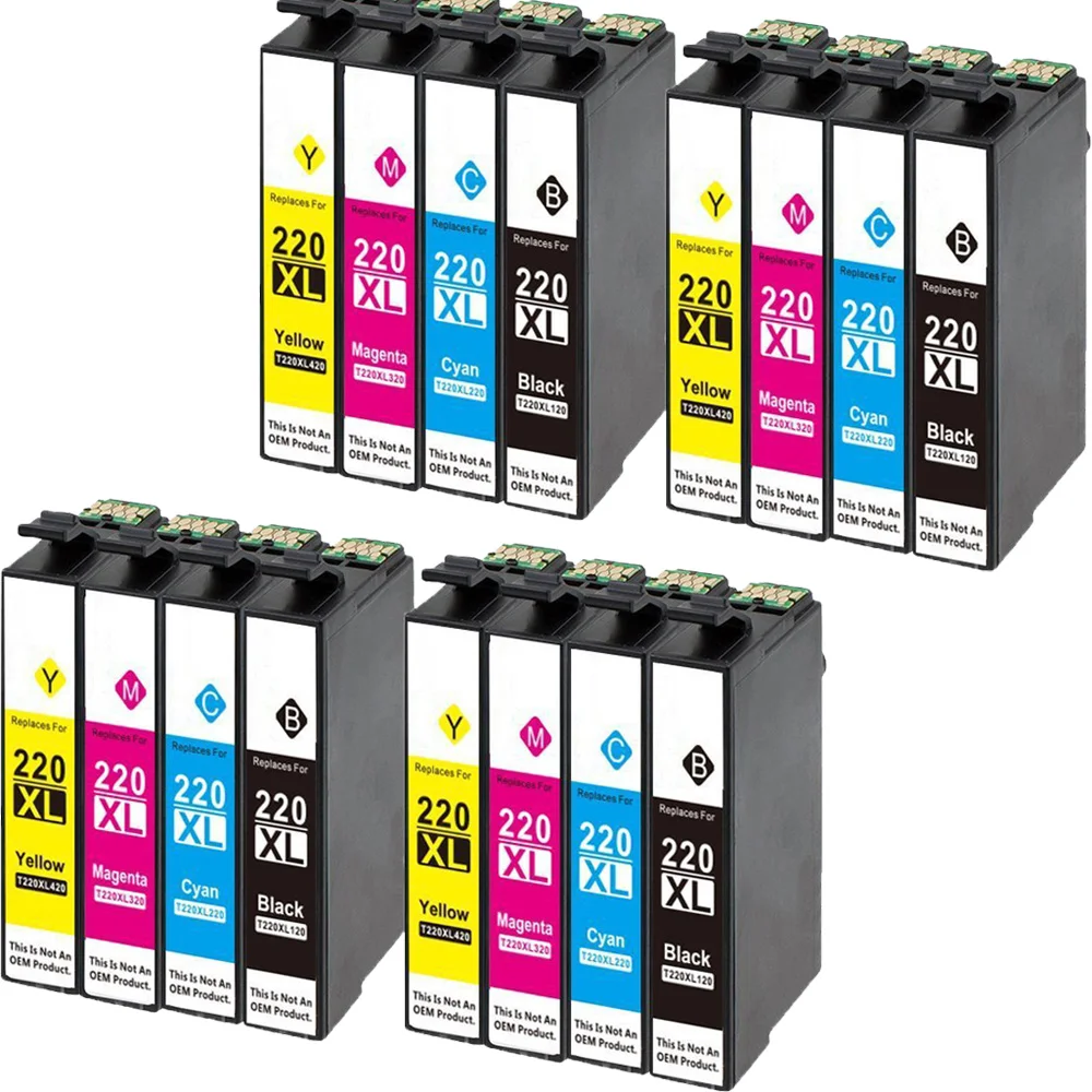 16 шт совместимый Epson T220 XL чернильный картридж для принтера сотрудников WF 2650 2630 2660