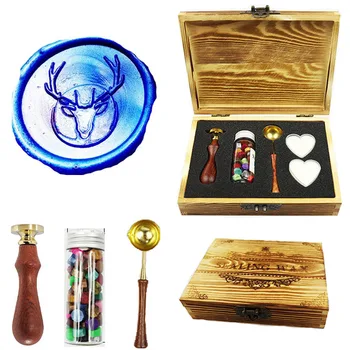 

Christmas Deer Head Alter Wax Sealing Stamp Classic Old-Fashioned Antique Alphabet Initial Letter Creative Romantic Seal Stamp