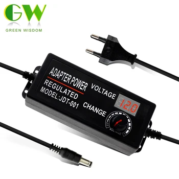 

Adjustable AC To DC 3V-12V 9-24V Voltage Regulated Adapter With Display Screen Universal Power Supply Adapter For Led Strip