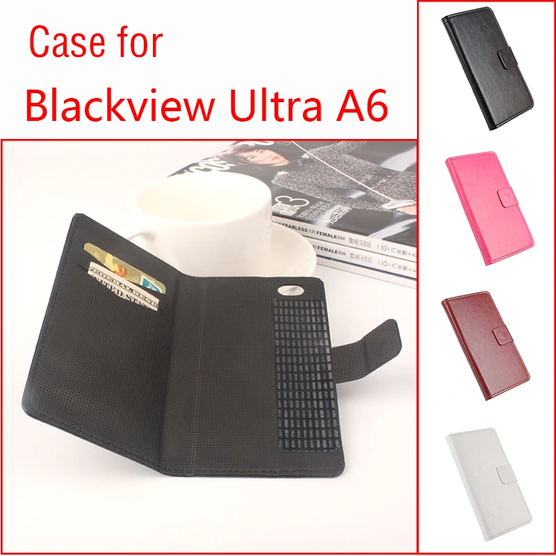 

HongBaiwei For Blackview Ultra A6 Phone Case Folio Flip Pure Color Crazy House Pattern Premium PU Leather Wallet Case Cover