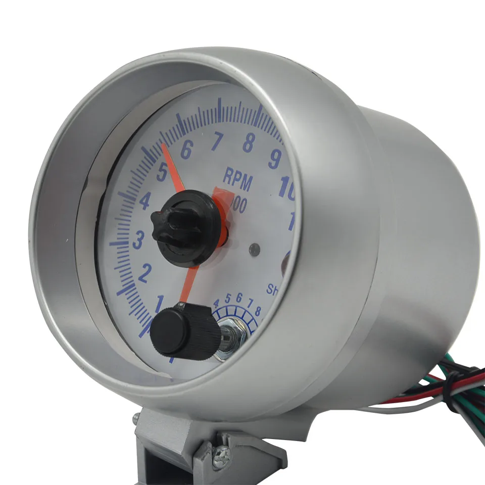 Dragon gauge 3,75 дюйма Серебристые синие светодиоды свет Автомобильный метр двойной указатель тахометр от 0 до 11000 измеритель об/мин