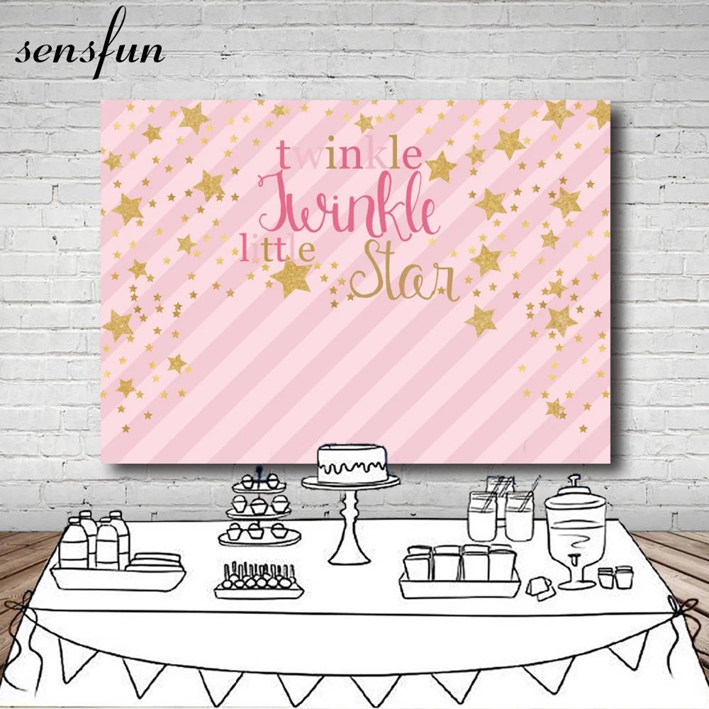 pix Pink Twinkle Twinkle Little Star Baby Shower Theme sensfun pink theme gold glitter twinkle twinkle little star backdrop for photo studio baby shower birthday party backgrounds