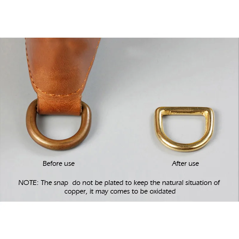 Solid Brass Rectangle Loop Square D Ring Buckle Bag Luggage Belt Keeper Accessor