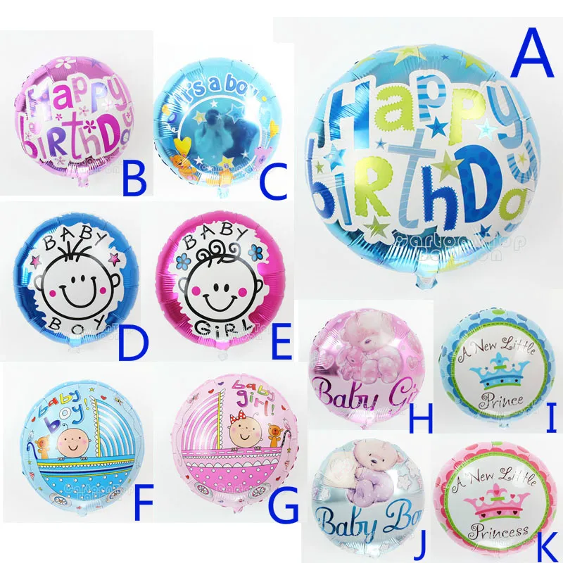 

Mixed models 18inch round baby balloon 1piece helium globos for baby birthday party supplies foil ballon baby shower decoration