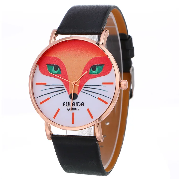 

Relogio Feminino Luxo 2019 Ladies Watch With Crystals Clocks Women Luxury Quartz With Leather fox pattern reloj mujer montre fem