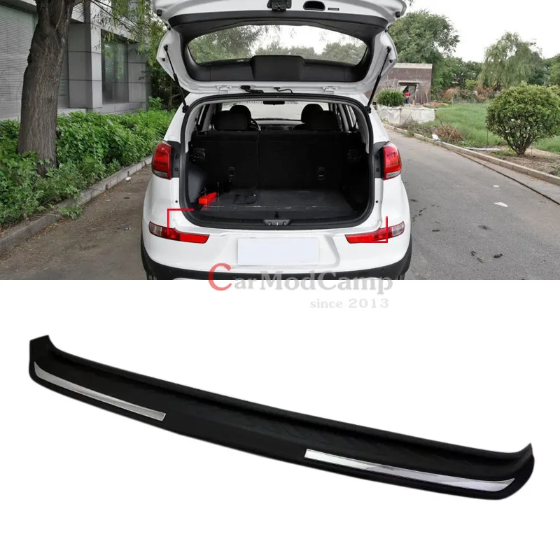 

BLACK ABS Plastic Outer Rear Bumper Protector Guard Sill Trim 1pcs For KIA Sportage 2016 2017 Car Accessories Styling!
