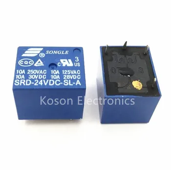 

Relay SRD-24VDC-SL-A 4 Pin SONGLE Relay 10A 250VAC T73 24V