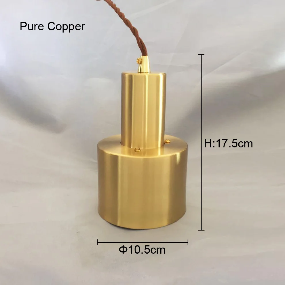 Скандинавский Золотой Бронзовый подвесной светильник, современный минималистичный светильник, подвесной светильник, антикварный светильник, подвесной светильник с металлическим шнуром - Цвет корпуса: Pure copper