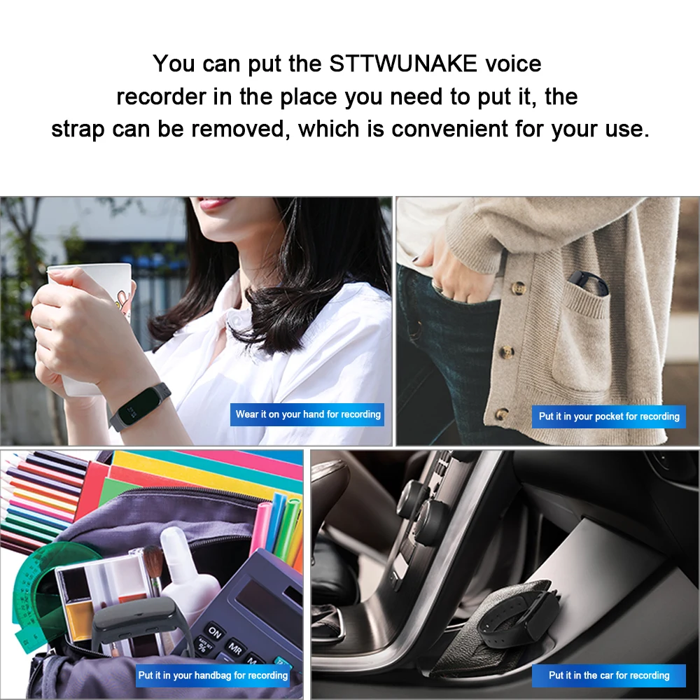 STTWUNAKE bracelet mini hidden voice recorder watch Audio Recorder Dictaphone Professional Digital HD denoise long-distance HiFi