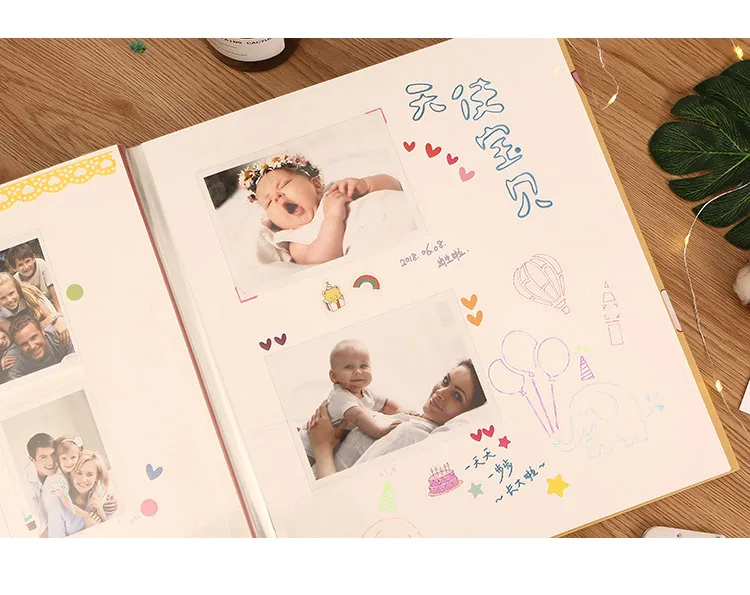 Детские DIY Фотоальбом детский рост памятная книга Детский сад запись руководство листовая пленка альбом