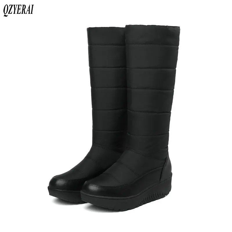 

QZYERAI 2018 New style Russian low-temperature thermal plush boots waterproof down snow boots warm women shoes