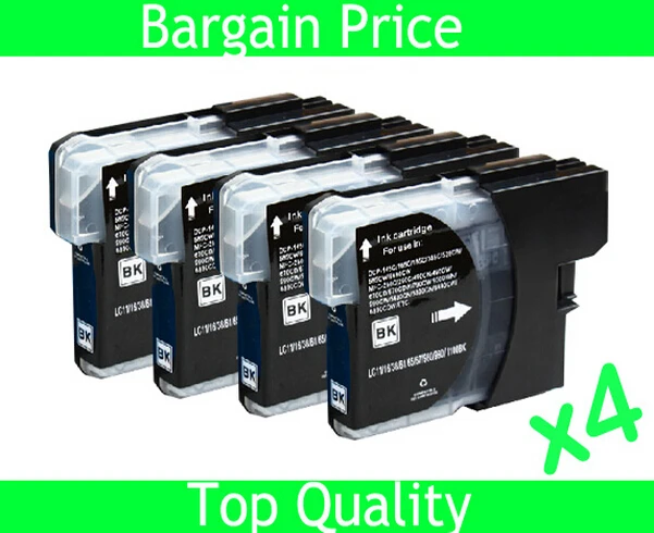 Einkshop 4 X Black Ink Cartridge For Brother Lc980 Lc1100 Lc38 Lc67 Lc61 For Brother Dcp 145c Dcp 165c Dcp 185c Dcp 385c Cartridge Canon Cartridge Encadcartridge Clip Aliexpress