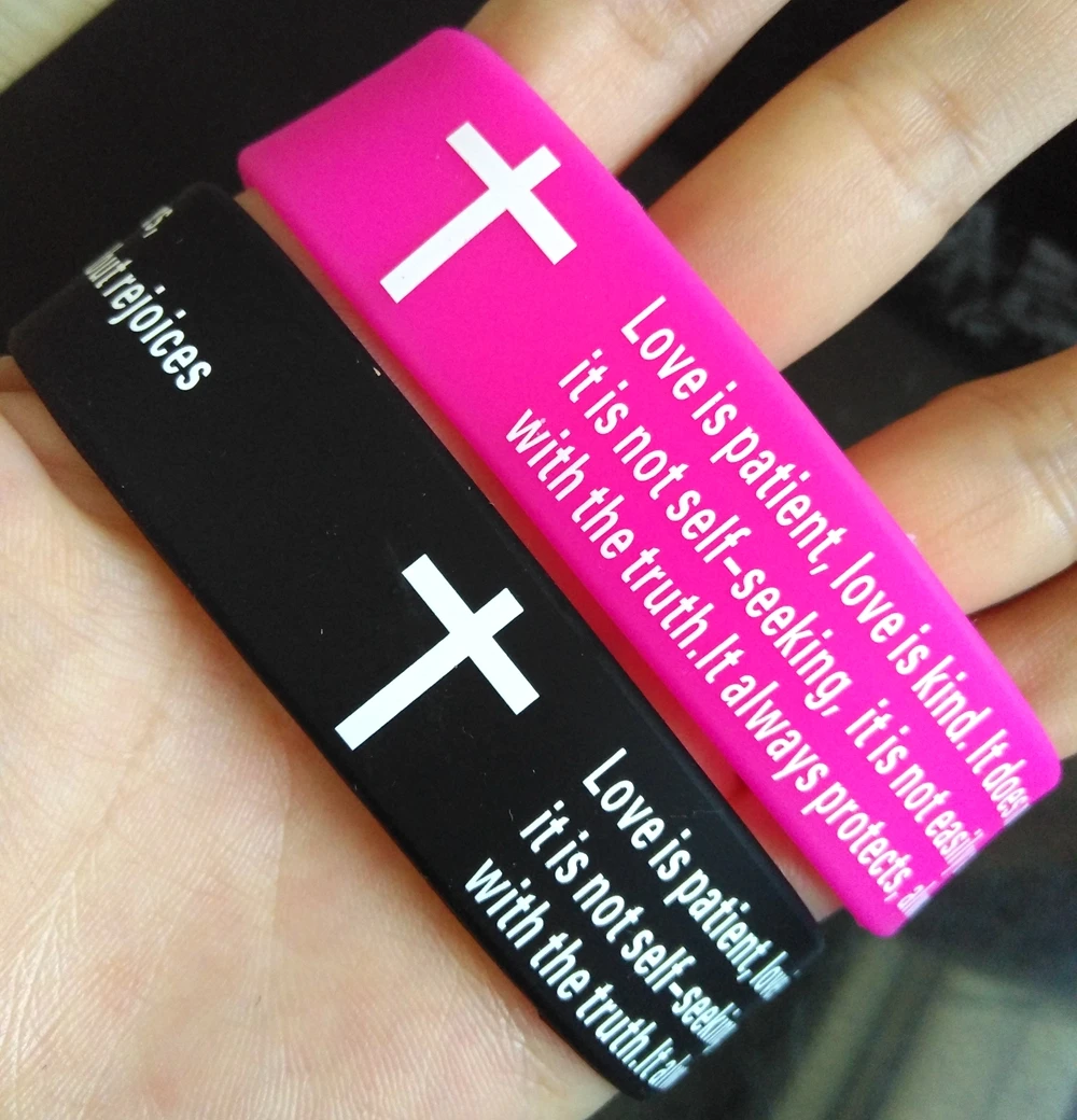 100 of I Corinthians 13 Religious Wristband Love is kind ... Love is patient