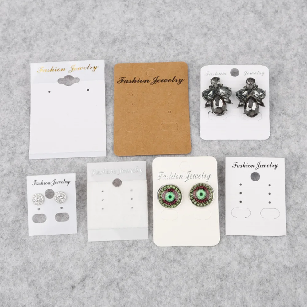 

Multi-size Paper PVC Card for Earring Necklace Bracelet Hair Band Jewelry Display Card Tags 100pcs Earring Card