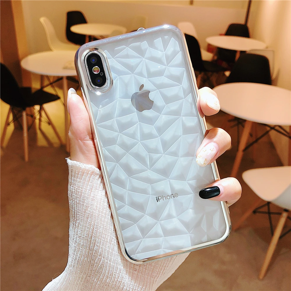 

Case For OPPO R15 Pro Fashion 3D Shining Rhombus Diamond Shockproof Crystal Soft TPU Clear Case Cover For OPPO R11S Plus A5