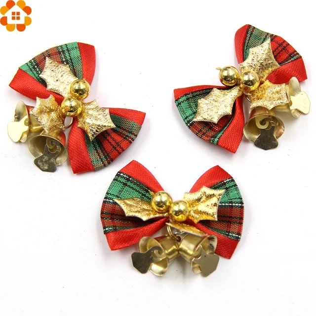 10pcs christmas tree bow christmas ornaments bell diy home garden bows christmaswedding party decoration - Christmas Decorations Bows 10pcs christmas tree bow christmas ornaments bell diy home garden bows christmaswedding party decoration - Christmas Decorations Bows